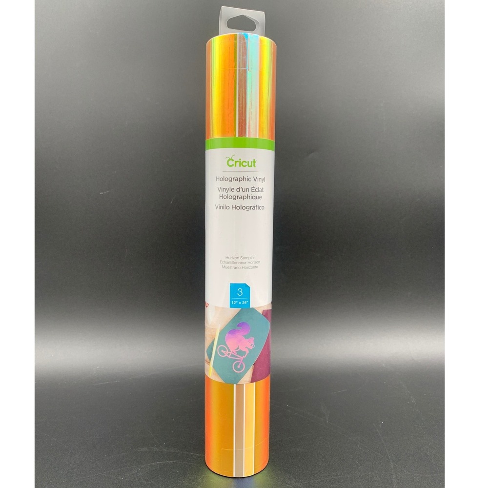 Cricut Holographic Vinyl Horizon Sampler 12x24 3‎ Sheets Iridescent Orange Gold
